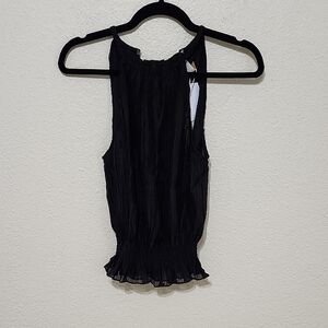 Ramy Brook Black Ruched Sleeveless Tank Top
